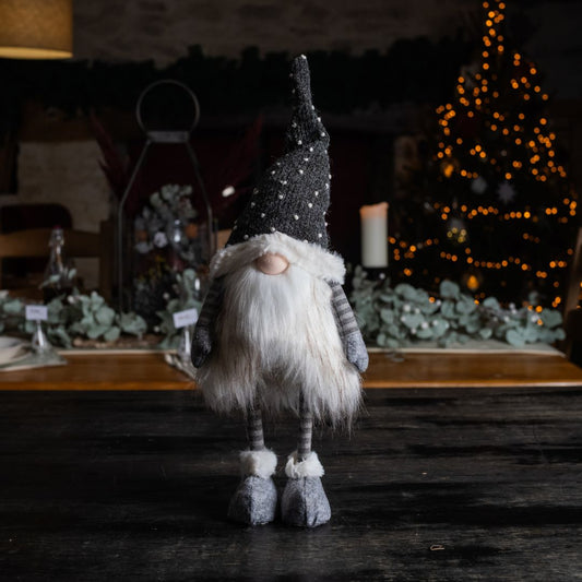 Charcoal Grey Spotty-Hat Fabric Gonk