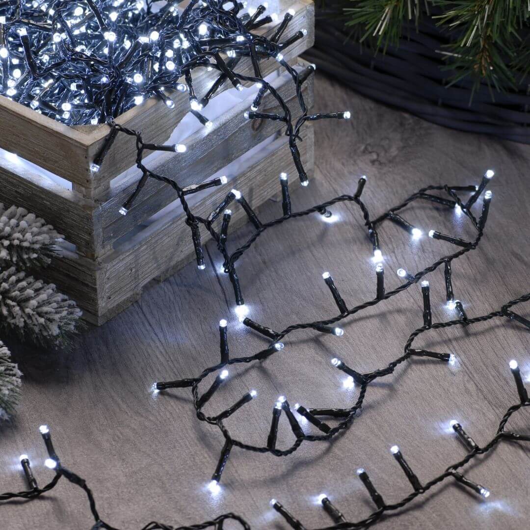 1000 Cold White Firefly Christmas Lights Copper & Holly