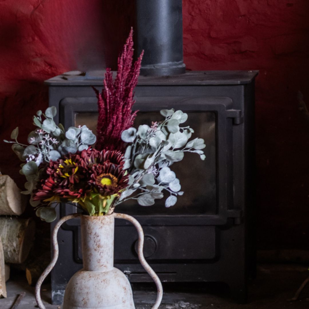 Burgundy Hand-Tied Bouquet - Copper & Holly