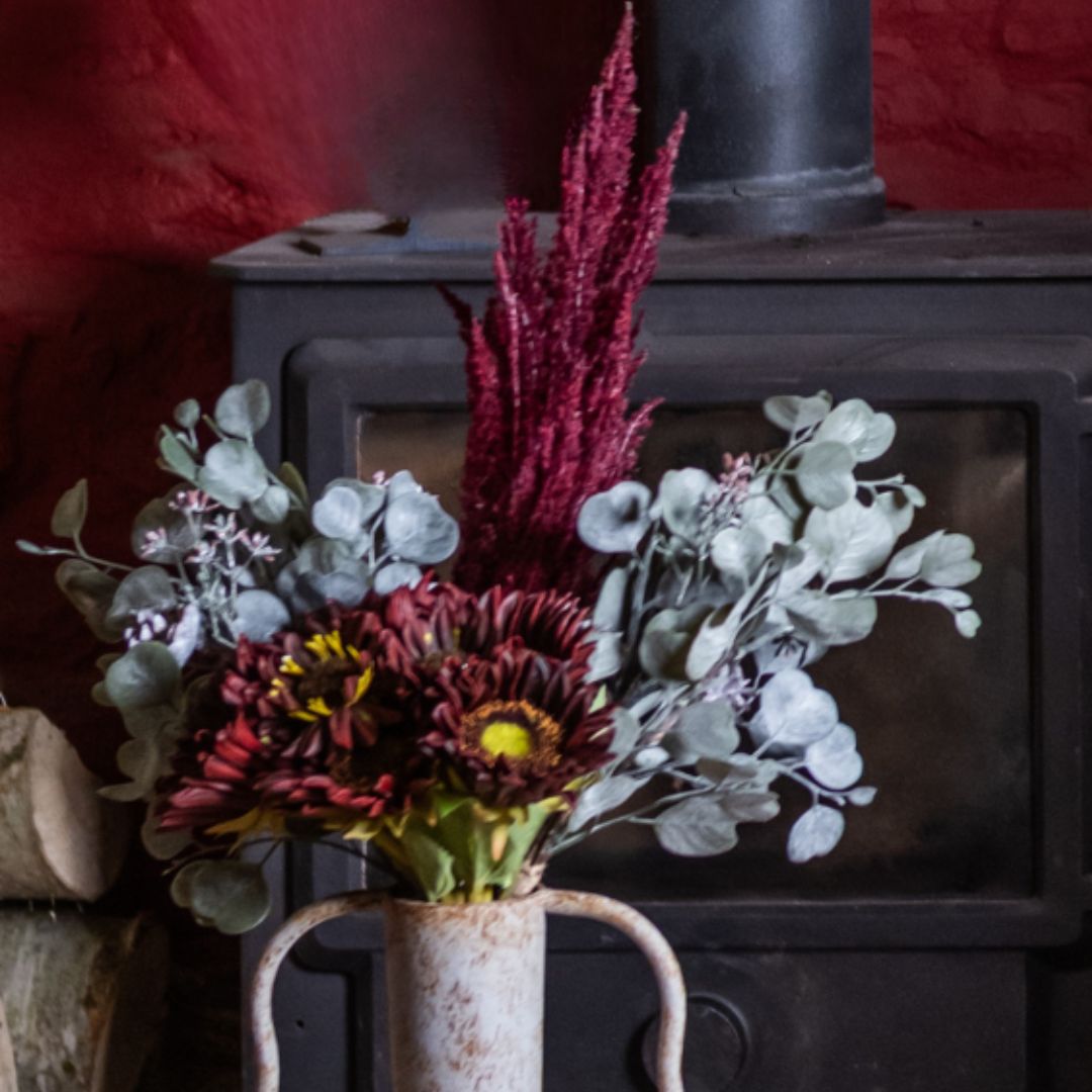 Burgundy Hand-Tied Bouquet - Copper & Holly