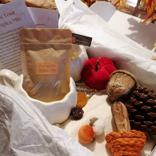 Close up of pumpkin spice mix in a mug