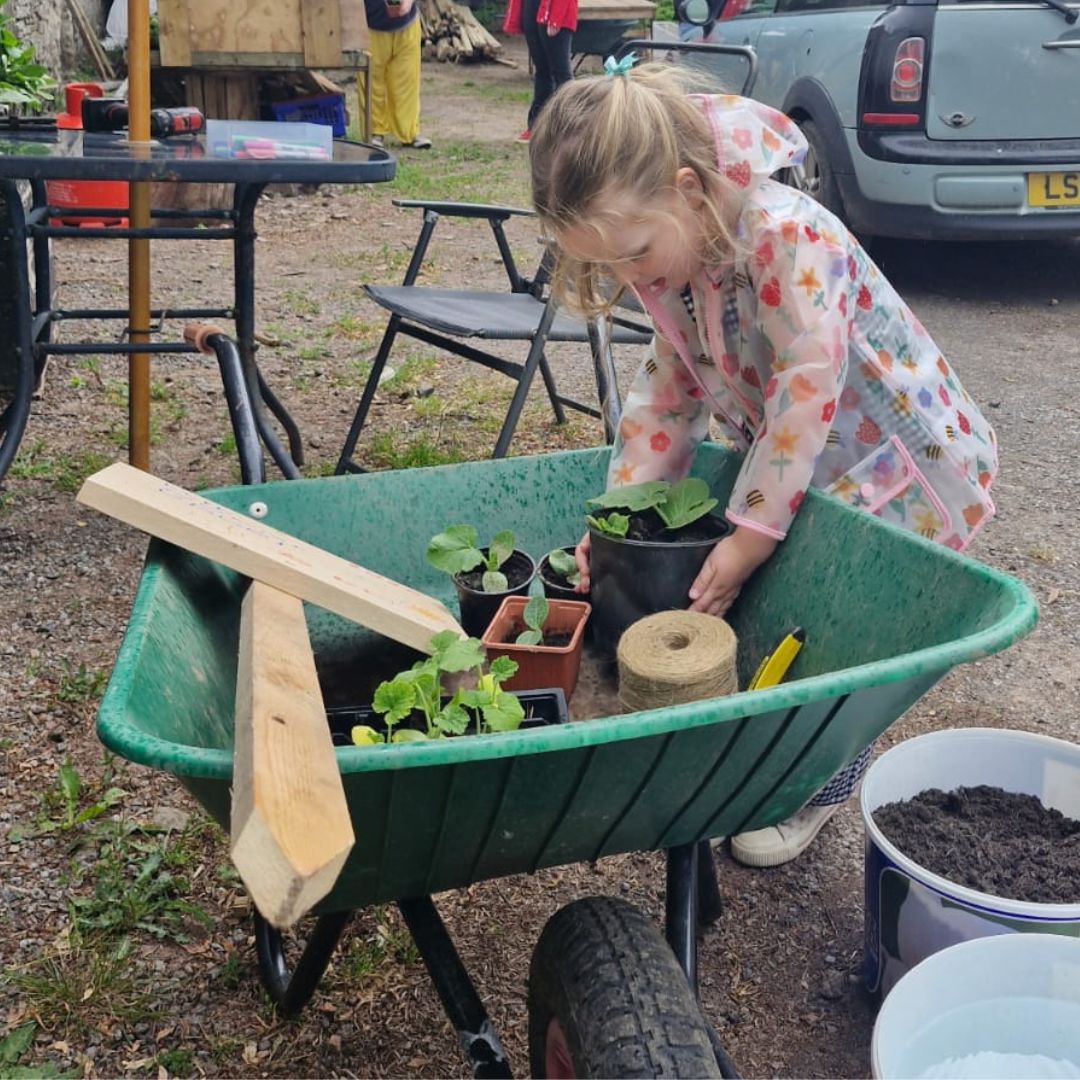 Loading up the wheelbarrow for pumpkins