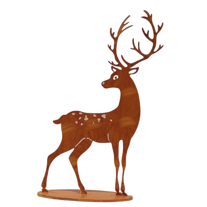 Decorative deer figure with antlers on a white background