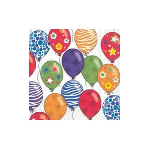 Party Balloons paper napkins is ballonns at various stages of floating, covering the page