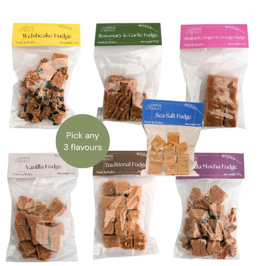 Handmade Fudge Snack Packs - Pick Any 3 Flavours (3 x 100g) - Copper & Holly