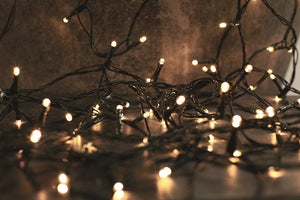 Close up of 200 Warm White LED String Lights