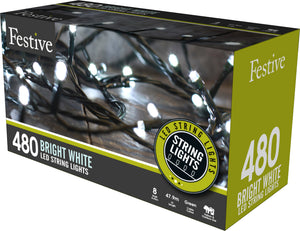 Set of 480 cold white LED string Christmas lights in the box
