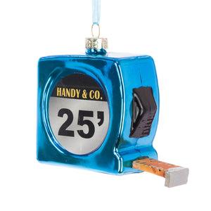 tape measure Christmas tree decorations for woodworkers in blue