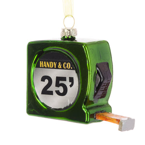 tape measure Christmas tree decorations for woodworkers in green
