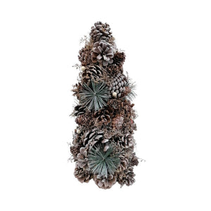 Conical Shape Christmas Tree made up of Pine Cones and Dried Foliage