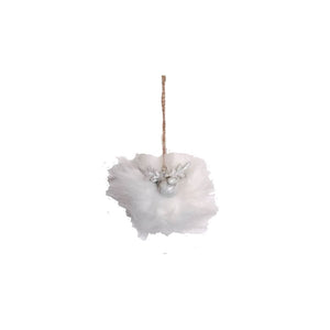 White furry reindeer decoration for the Christmas tree