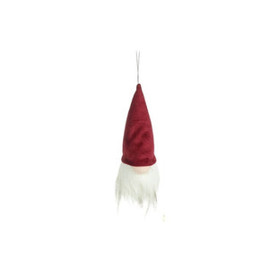 Red velvet hat on this gonk gnome with his characteristic bulbous nose poking out from under his tall hat