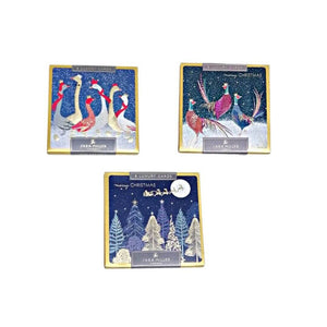 Showing the 3 designs of luxury Christmas cards packs available, including Christmas geese, pheasant and Winter landscape
