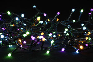Set of 760 pastel tree lights lit in the dark
