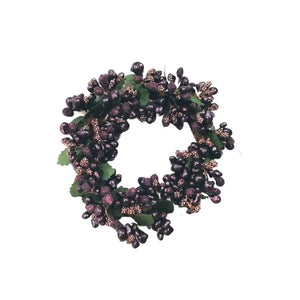 Deep purple berry candle ring for pillar candles