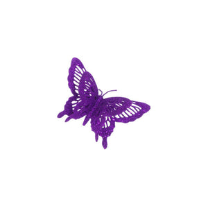 Double layered wing glittery purple butterfly clip Christmas decoration