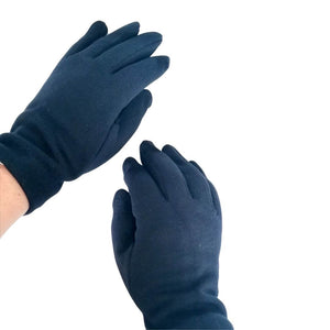 Showing the gloves from the 3 in 1 multi style gloves in navy blue