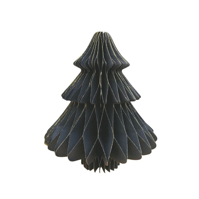 Small Black and Gold Honeycomb Paper Christmas Tabletop Decoration