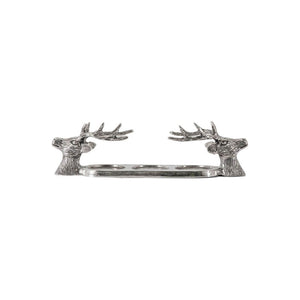 Stag head candle holder showing the two heads facing opposite each other