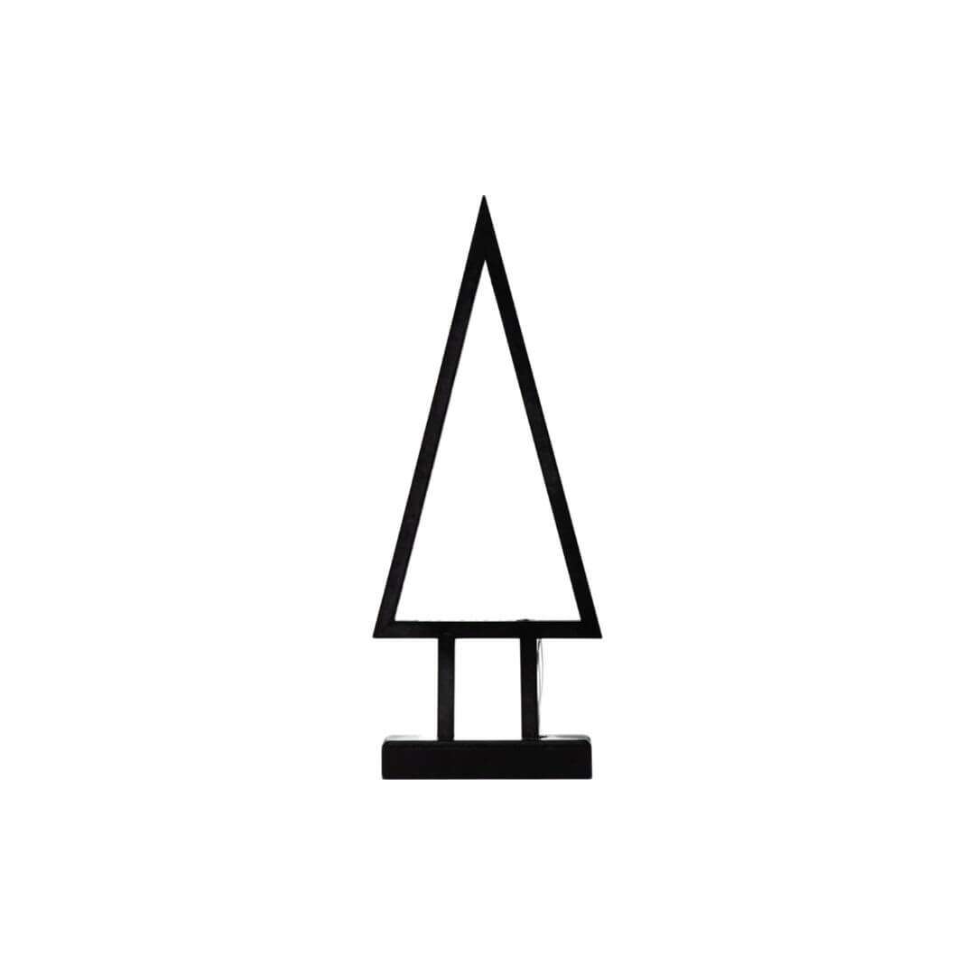 Showing the simplicity of the tabletop Christmas tree with LED lights