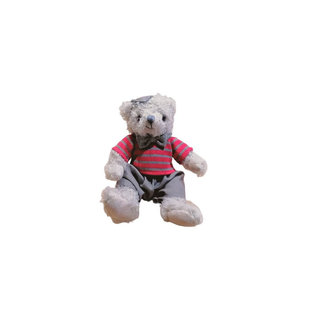 Teddy Bear Wearing Cap Copper & Holly