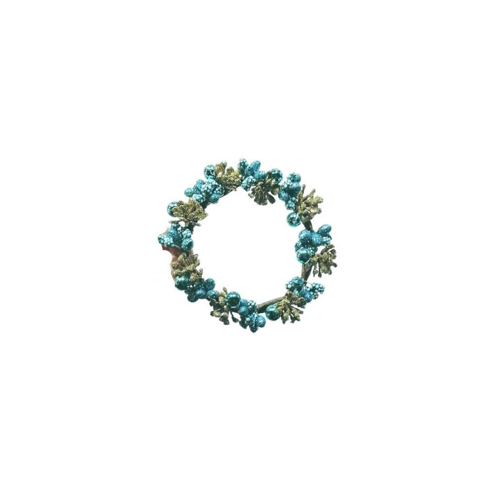 Turquoise Blue Berry Pillar Candle Ring